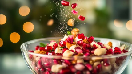 A Vibrant Pomegranate Salad with Nuts and Seeds: A Festive Delight