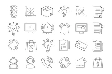 editable line art of business icon isolate on white background 