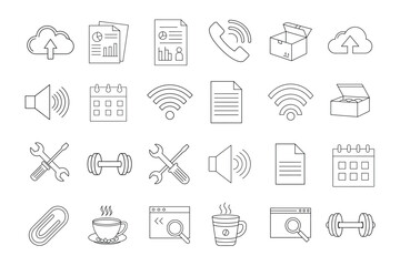 editable line art of business icon isolate on white background 