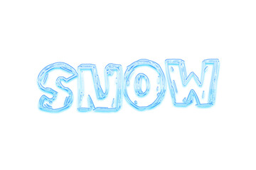 Snow transparent 3d text style
