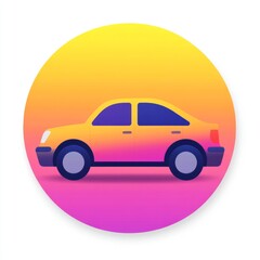 Fototapeta premium Vibrant Gradient Car Illustration