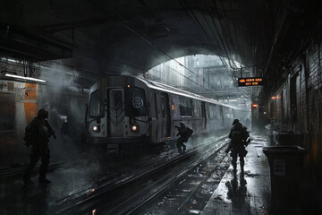 Rebels launch surprise operation in darkened underground train system at night