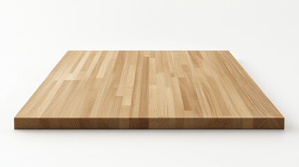 Light Brown Square Wooden Board on White Background