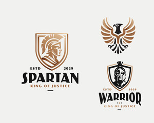 Knight medieval roman spartan warrior mascot logo template for sport team