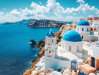Santorini, Greece, Churches, Ocean View, Scenic
