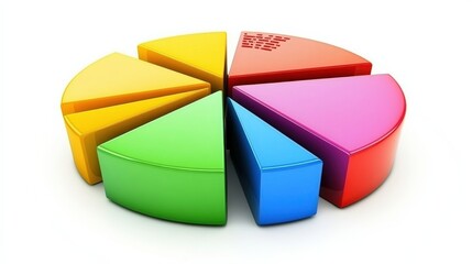 Obraz premium Colorful pie chart segments arranged in a dynamic layout highlighting data visualization concepts