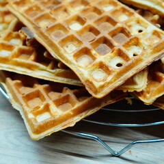 Fresh baked home made waffles