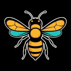 bee on Black background