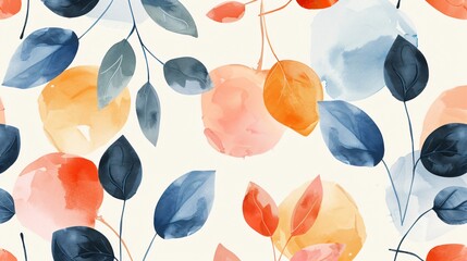 Watercolor Floral Vector Pattern: Abstract Art Illustration