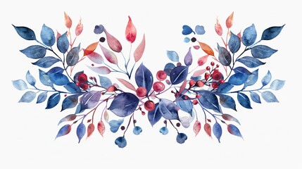 Vector Watercolor Autumn Leaves Frame