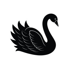 Obraz premium a vector silhouette of a swanbird.