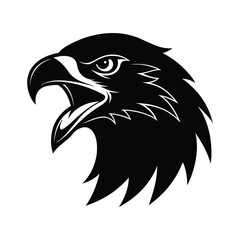 Obraz premium a vector silhouette of a angry eagle head.