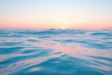 Obraz premium Peaceful Pastel Sunset Over Calm Ocean Water