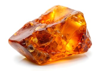 macro stone mineral amber in a white background close up
