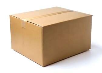 Brown Cardboard paper box isolated on white background
