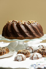 Delicious classic chocolate almond kouglof 
