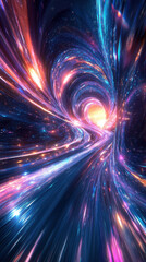 Obraz premium Avibrant,colorfulwormholeortunnelthroughspace.