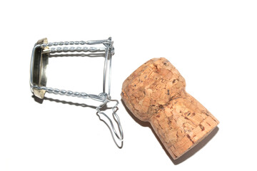 Prosecco Champaign Cork Popping on a White Background