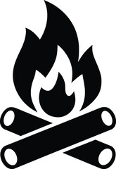 bonfire silhouette vector illustration, bonfire icons, logo