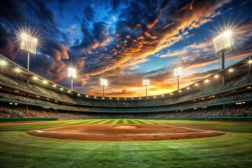 Epic Night Baseball Stadium: Dramatic Lighting for Sports Photography