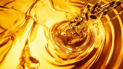 Golden Liquid Splashing: A Stunning Visual of Fluid Motion
