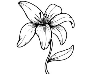 Hand Drawn Lily Flower Illustration