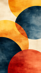 Colorful abstract painting of circles and squares