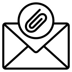 Email With Attachment Icon For Design Element