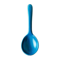 blue plastic spoon isolated on transparent background Generative AI