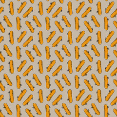 Seamless sports pattern. Pattern with skateboard. Active sport. Design for children's rooms, clothes, scrapbooking, wrapping paper and covers.