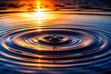 Serene Water Ripples: Dark Background, Calm Simplicity, Exquisite Detail
