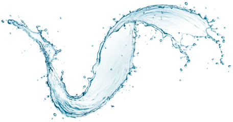 Blue water splash isolated