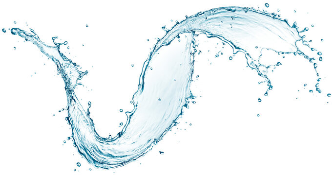 Blue water splash isolated