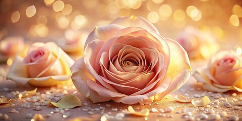 Soft Pink Rose Petals in Warm Light - Calming Floral Background