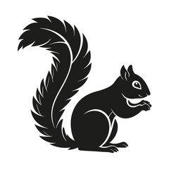 Obraz premium Elegance in Black Squirrel Silhouette Squirrel Icon
