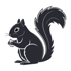 Elegance in Black Squirrel Silhouette Squirrel Icon