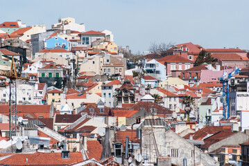 Fassaden und Sehensw&uuml;rdigkeiten in Lissabon Portugal