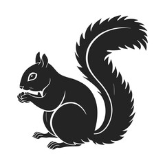 Obraz premium Elegance in Black Squirrel Silhouette Squirrel Icon