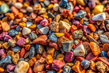 Texture Background of Crushed Stone, Gravel, Rock Pile, Construction Material,  Industrial Surface