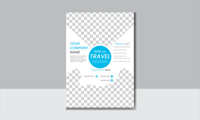 Travel Flyer, Modern Travel Flyer Template Design, Flyer. Leaflet presentation, book cover, layout in A4