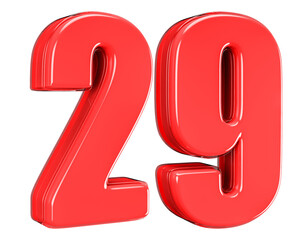 3D Glossy Red Number 29 © Chetra168