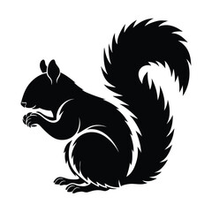 Obraz premium Elegance in Black Squirrel Silhouette Squirrel Icon