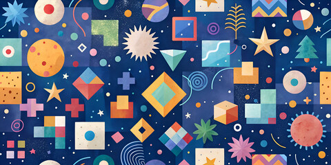 Naklejka premium Colorful Geometric Abstract Pattern Design