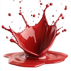 Splash of red wine on white background