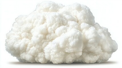Fluffy White Cloud Like Mass on White Background