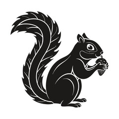 Obraz premium Elegance in Black Squirrel Silhouette Squirrel Icon