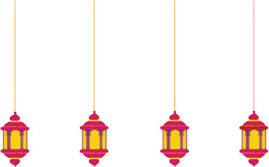 set of colorful lanterns