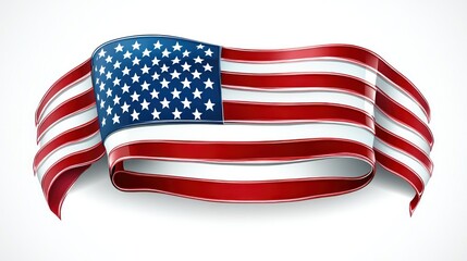 Obraz premium Waving American Flag Design with Red and White Stripes and Blue Star Field Background for Independence Day Celebration