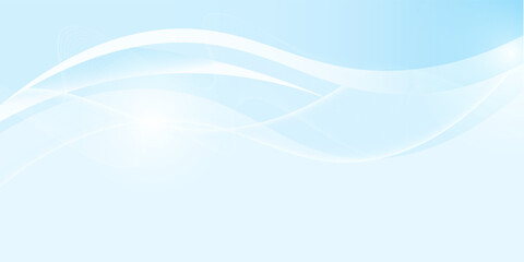 Abstract white wavy glowing lines on a blue background. Futuristic digital high-technology pattern. Health Care concept. Vector illustration