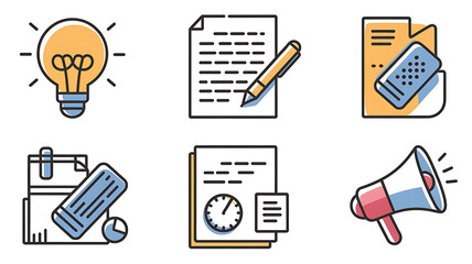 document and writing icon toolkit illustration